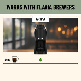 Flavia Aroma compatible, 12 oz setting delivers full-bodied cup