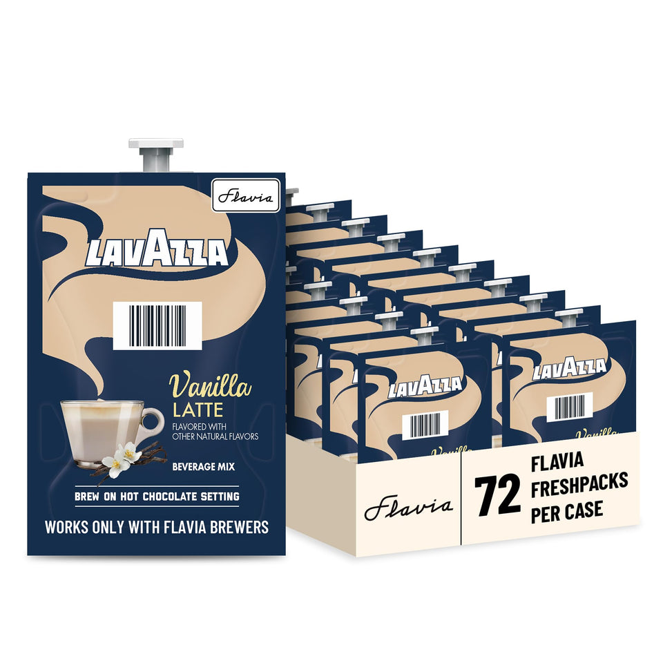 Flavia Lavazza Vanilla Latte Freshpack box ready for a quick, delicious single-serve latte.