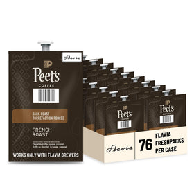 Flavia Peet’s French Roast Freshpack ready for brewing; bold flavor for a rich morning cup.