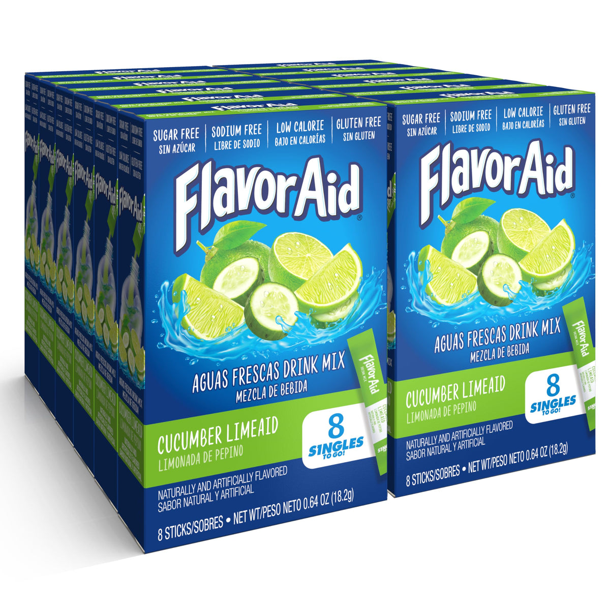 Flavor Aid Singles To Go Cucumber Lime bottle for on the go hydration