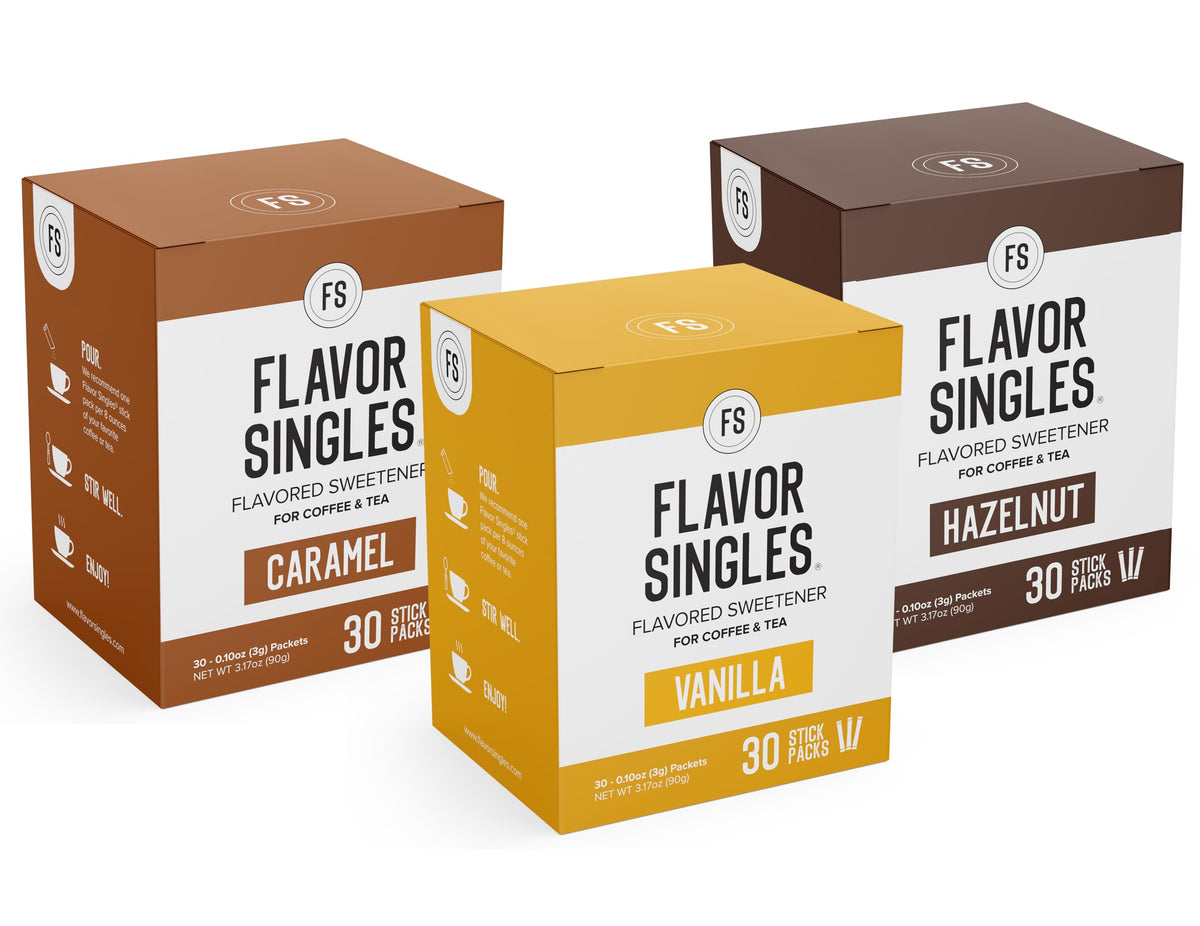 Flavor Singles hazelnut packet added to tea for a roasted note.