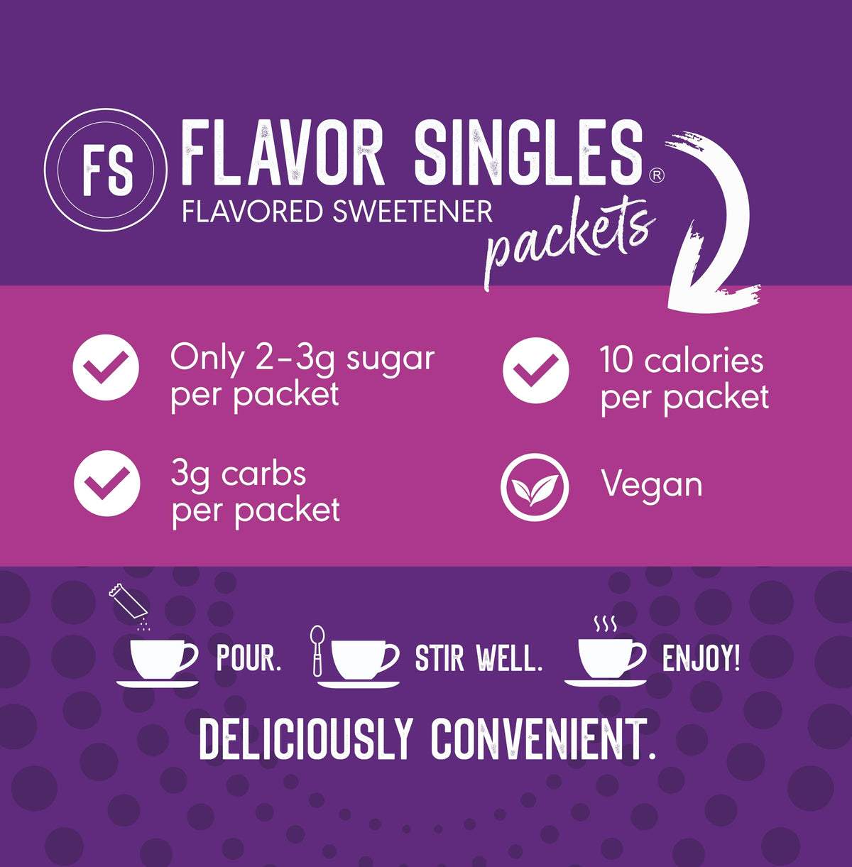 Steam rises as Flavor Singles is stirred into a warm cup.