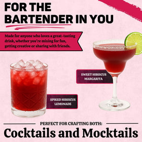 Flavor Valley Hibiscus Concentrate mixed into a lemony drink garnished with citrus.