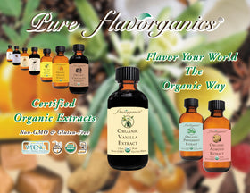 Flavorganics hazelnut extract in a kitchen setup for quick flavoring.