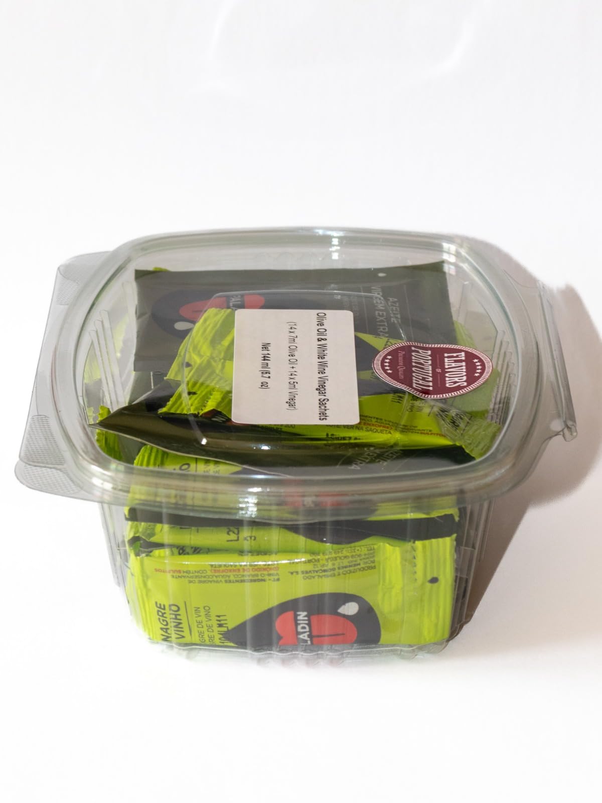 Flavors of Portugal easy-open packaging reduces spills during travel.