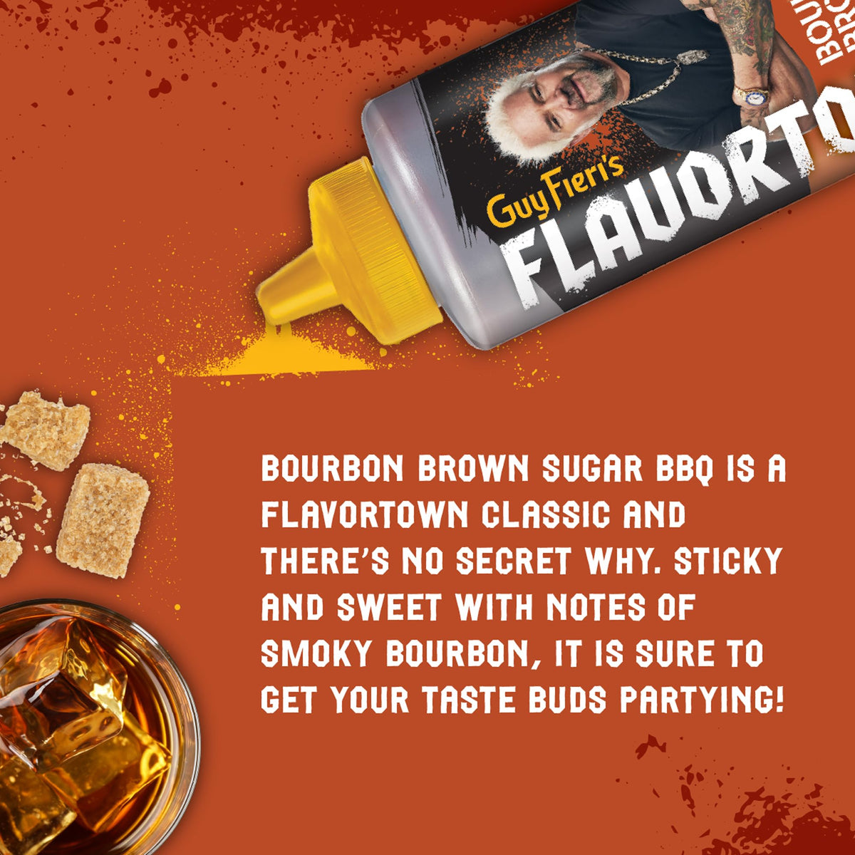 Glazed ribs with Flavortown bourbon brown sugar BBQ sauce for smoky finish