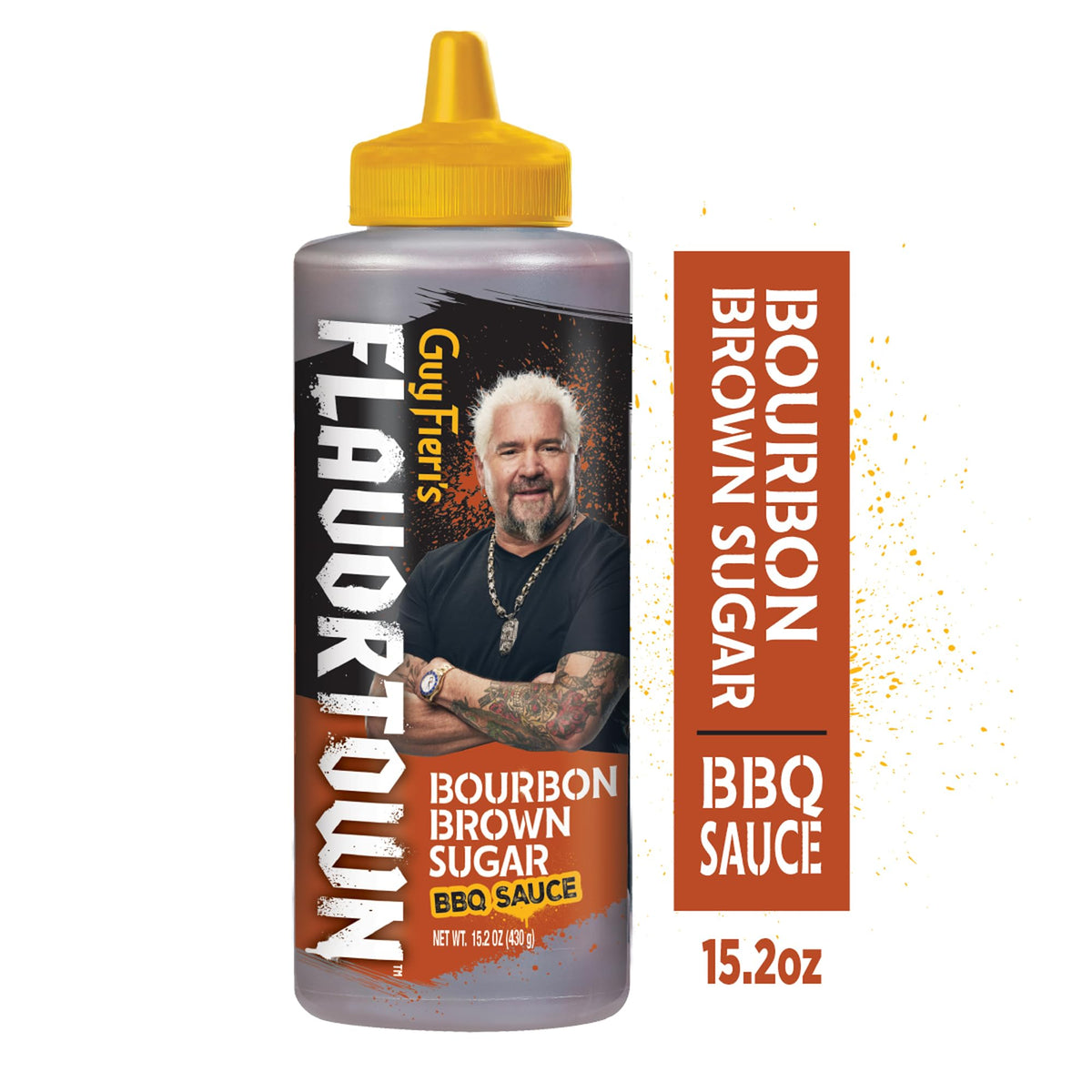 Bottle being poured of Flavortown sauce to glaze meats