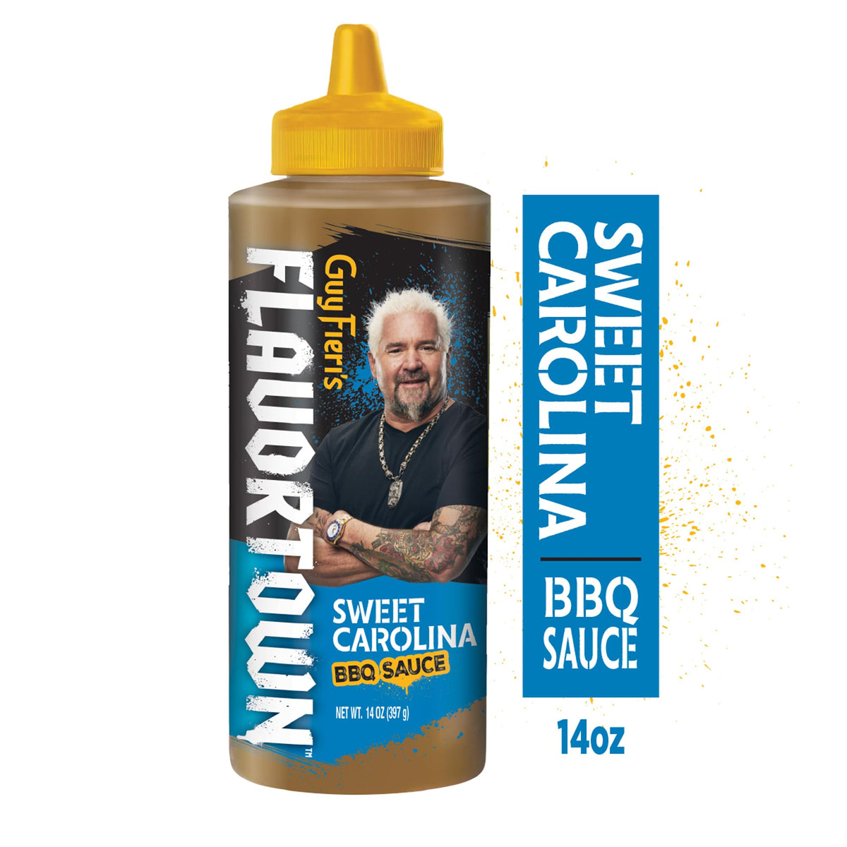 Two-pack display of Flavortown Carolina Gold BBQ Sauce emphasizes value and consistency.