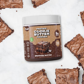 Flex Vegan Protein Cookie Butter Powder in mixing bowl for baking