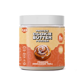 Flex Whey Cookie Butter Powder jar shows keto-friendly flavor