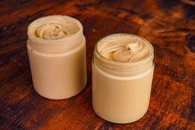 Flex Vegan Protein Cookie Butter Powder spread on toast demo for easy snacking.