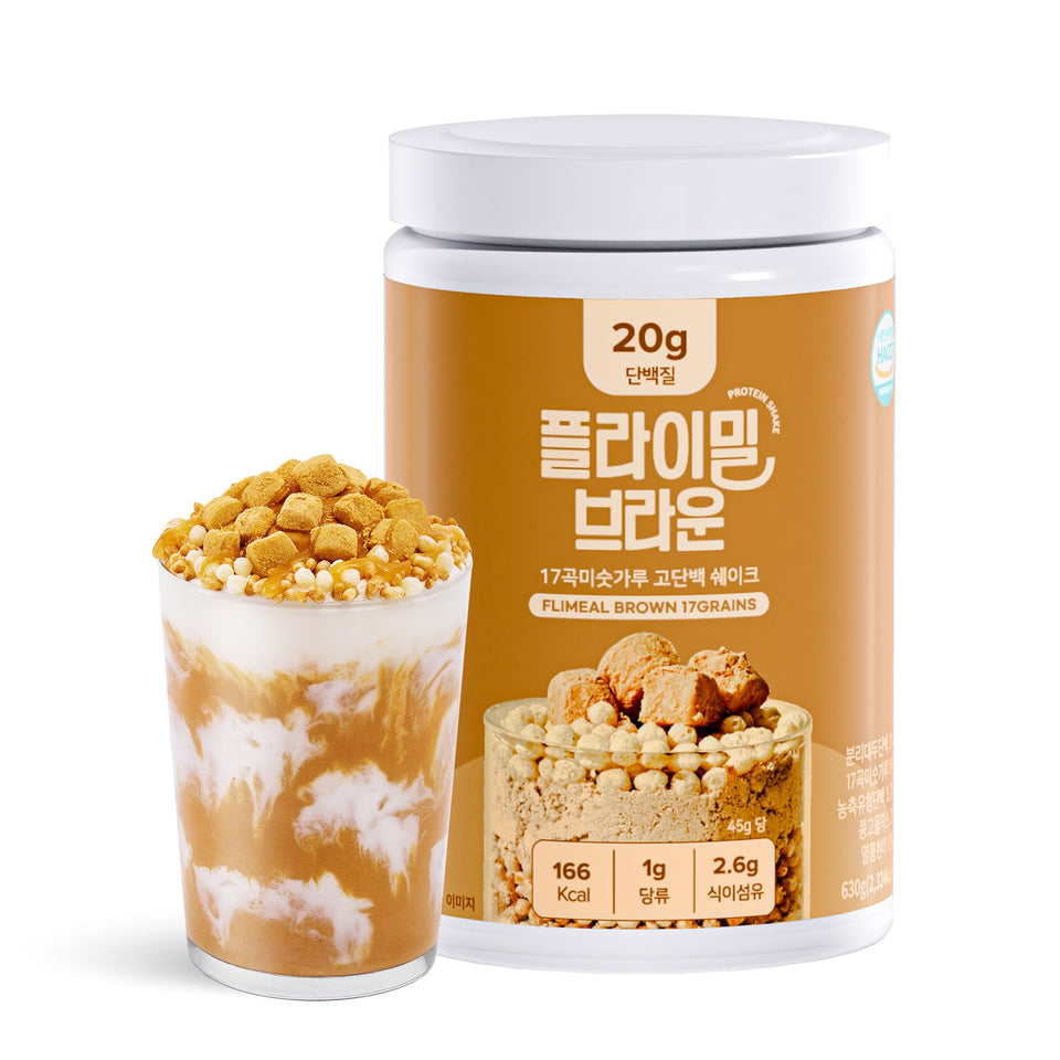 Flimeal Brown 17Grains Shake with crunchy balls for post-workout protein