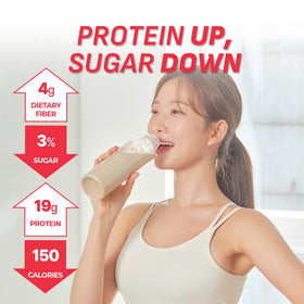 Close-up of Flimeal crunchy protein balls in shake for texture.