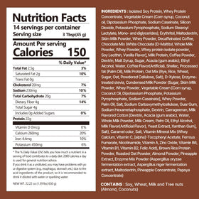 Close-up of crunchy protein balls in FLIMEAL shake for texture and satisfaction