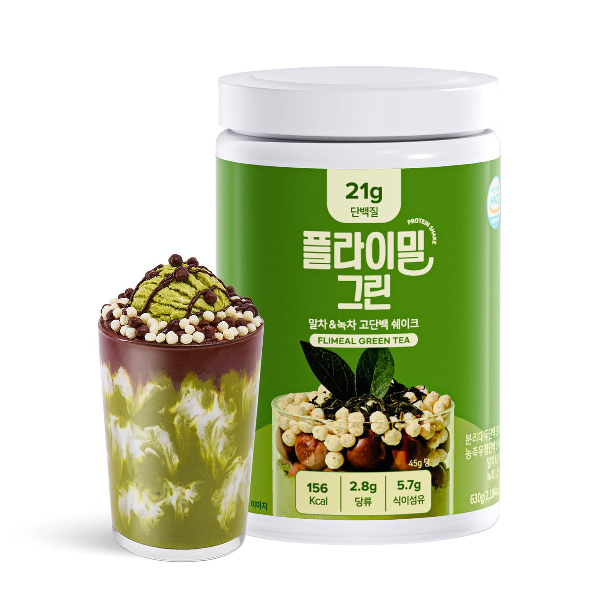 Flimeal GreenTea Matcha Protein Shake bottle for on-the-go nourishment.