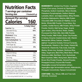 FLIMEAL GreenTea Matcha Shake closeup of crunchy protein balls for texture