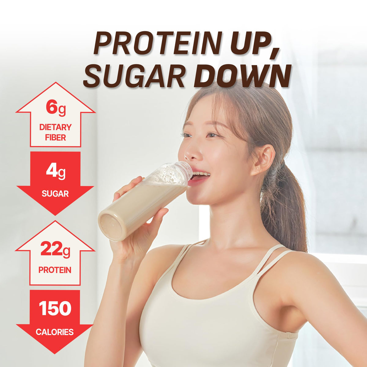 Flimeal Matcha protein shake in glass shows energizing keto-friendly option.