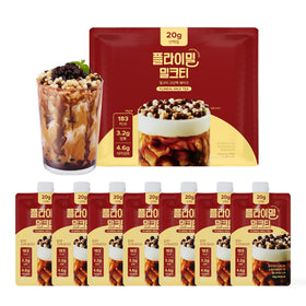 Flimeal Milk Tea Protein Shake pour showing creamy texture ideal for quick meals