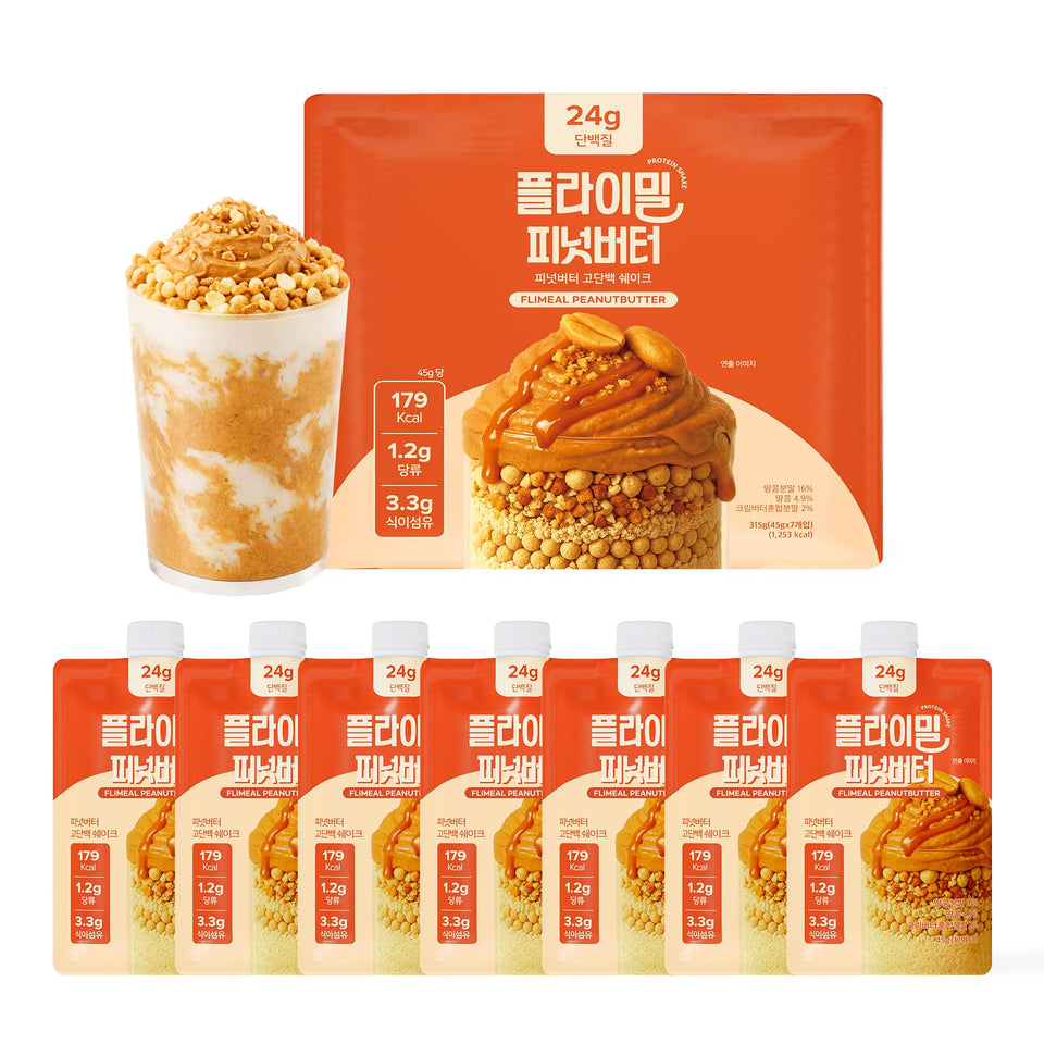 FLIMEAL peanut butter protein shake with crunchy balls for on-the-go protein
