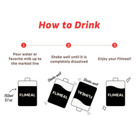 Flimeal serving cup ready-to-mix for busy mornings.