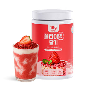 FLIMEAL strawberry shake with crunchy balls for a satisfying on-the-go snack