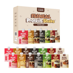 Flimeal Variety Pack protein shake with crunchy balls for post-workout recovery.