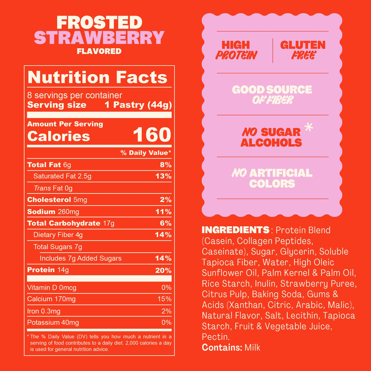 FLINGS 14g protein, 4g fiber, and 160 calories per bar.