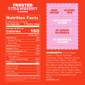 FLINGS 14g protein, 4g fiber, and 160 calories per bar.