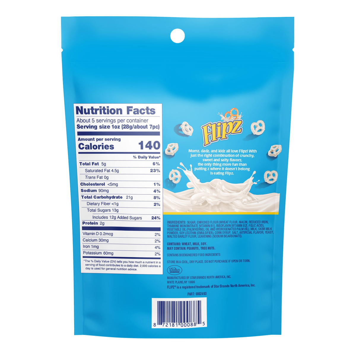 Three 5 oz bags of Flipz white fudge pretzels ready for pantry or travel.