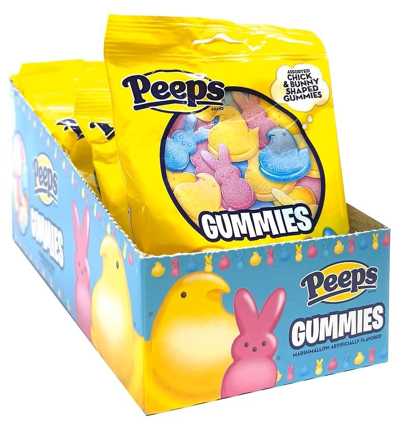 Flix Candy Easter Peeps Gummies in chick and bunny shapes for Easter baskets.