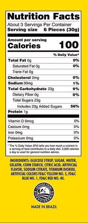 Each bag yields about three servings with six gummies per serving.