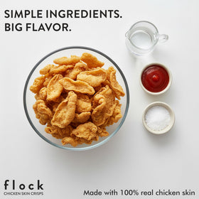 Flock gluten-free snack packaging highlights keto-friendly, low-carb choice