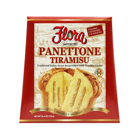 Flora Fine Foods Panettone Tiramisu sliced, moist Italian dessert ready to share