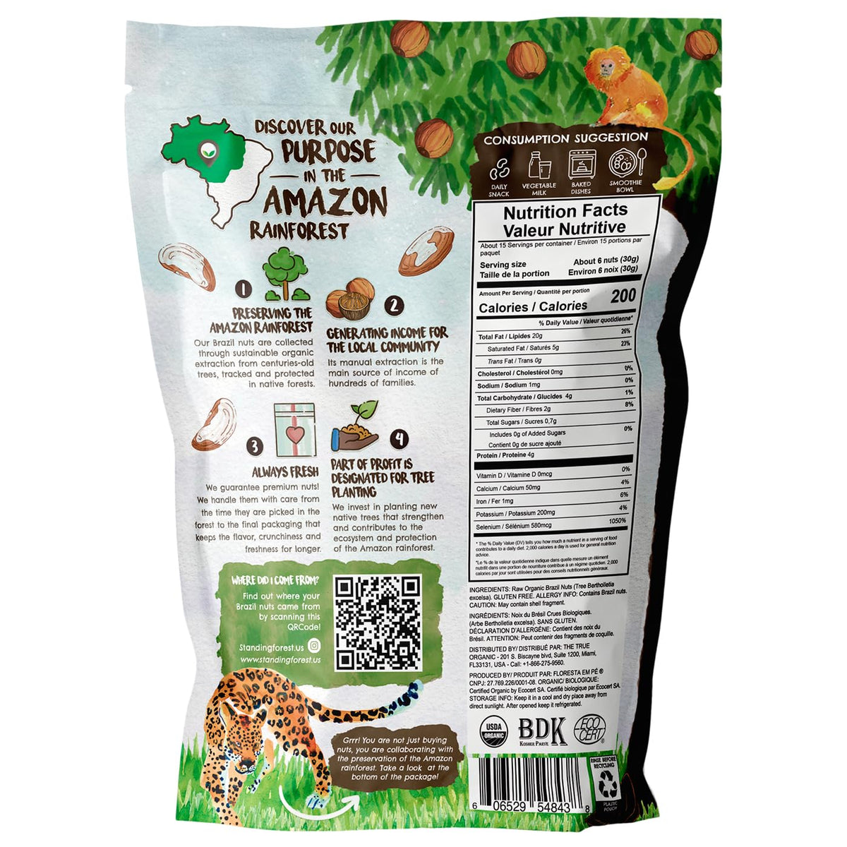 Floresta em Pé Brazil nuts close-up crunch signals fresh, natural flavor.