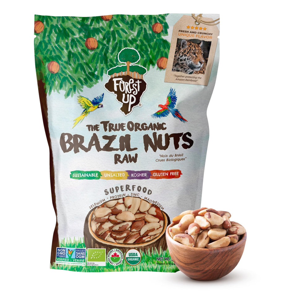 Floresta em Pé Brazil nuts raw and unsalted in a 32oz bag for convenient snacking