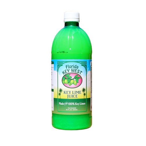 Florida Key West Key Lime Juice label closeup shows authentic Key lime juice and bold flavor