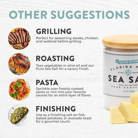 Florida Pure mineral-rich sea salt with 85 minerals to enrich flavor.