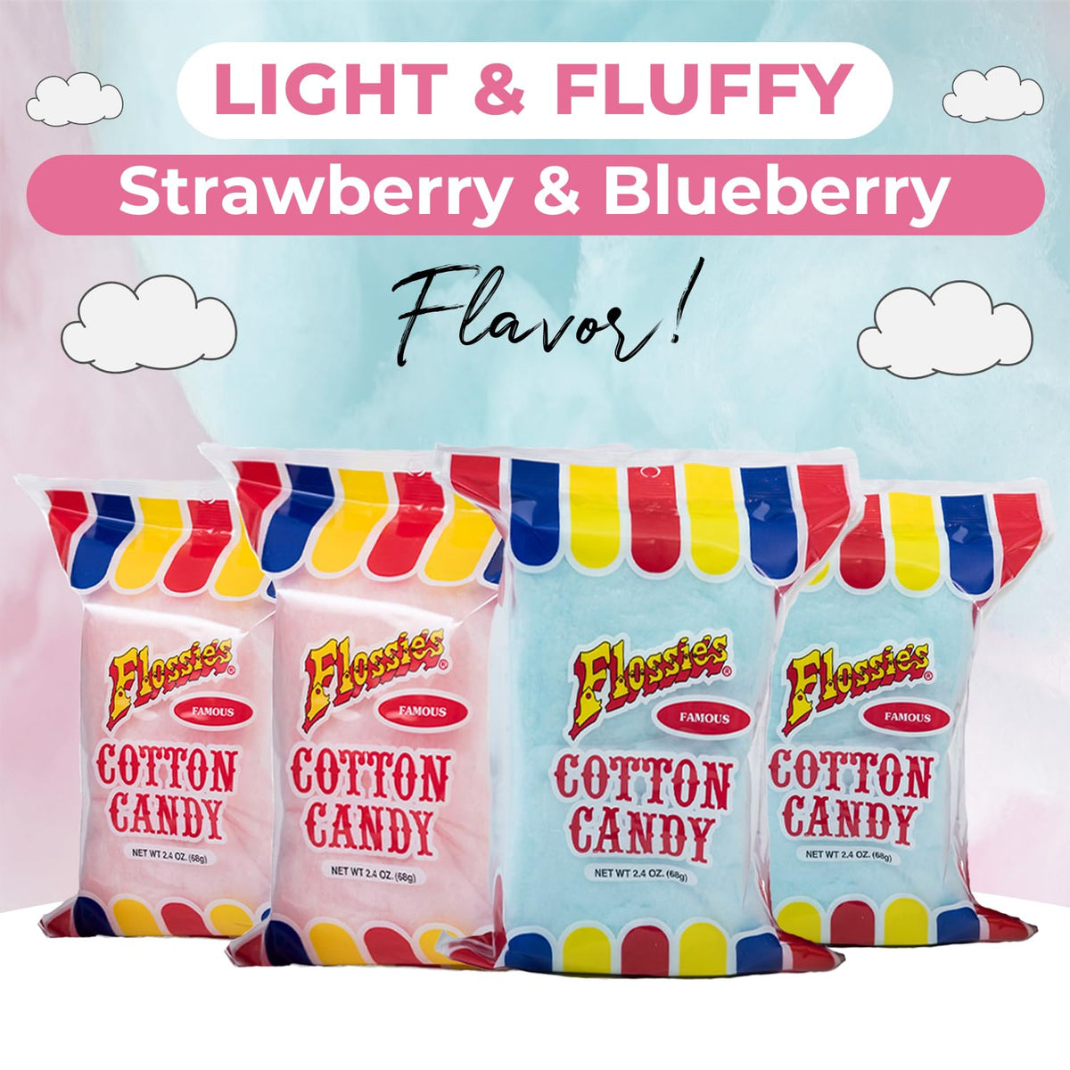 Flossie’s Cotton Candy Party Pack invites sharing and festive moments.