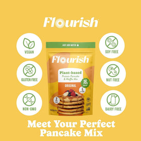Flourish Five-ingredient label close-up emphasizes simple, natural ingredients.