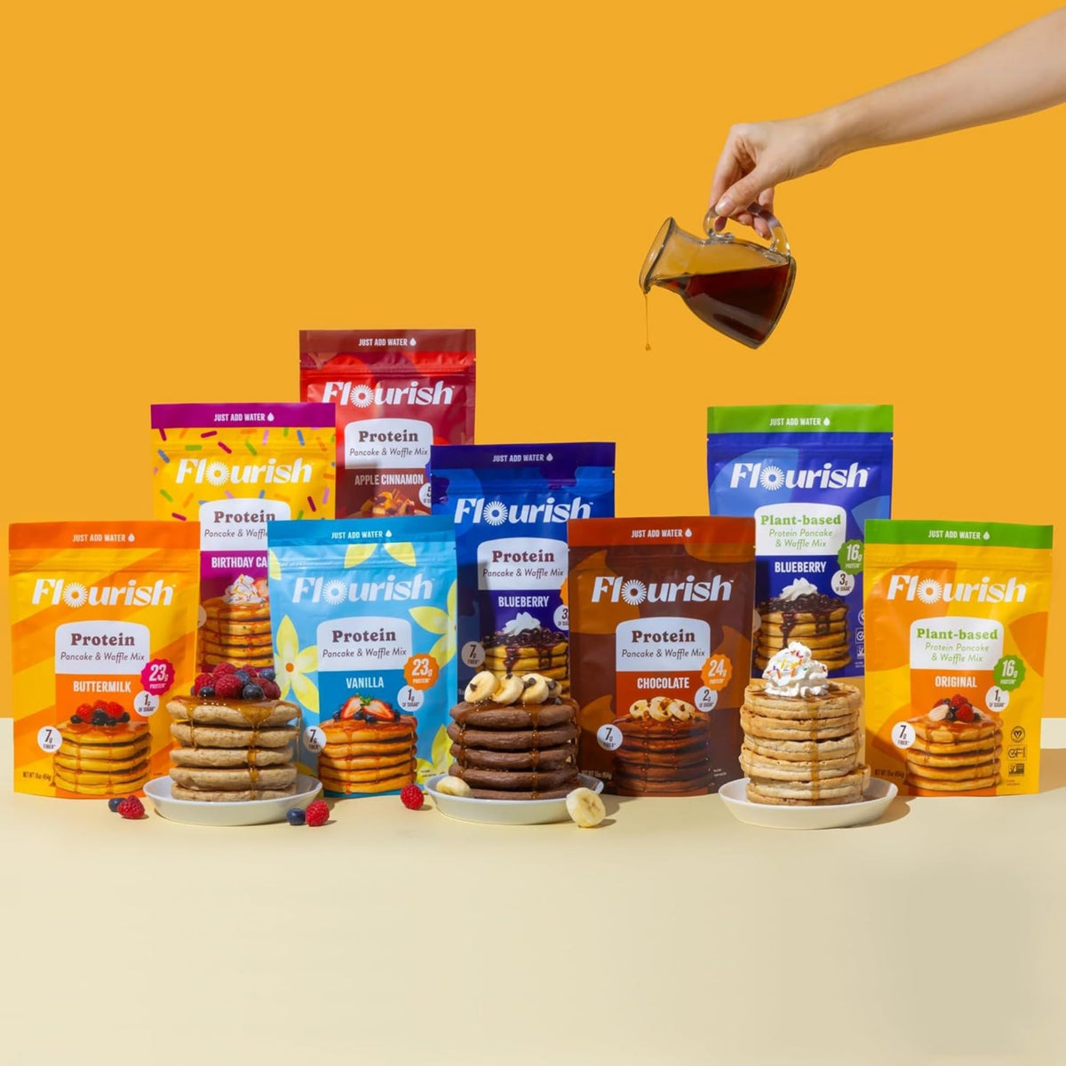Flourish 2-pack packaging on kitchen counter offers value.