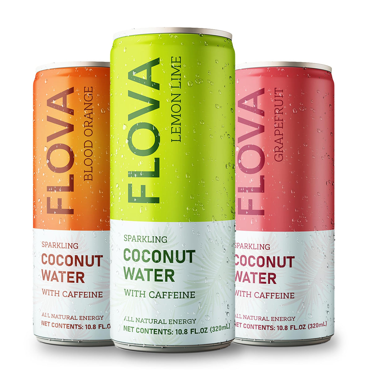 Flova energy drink bottle highlighting coconut water hydration benefits