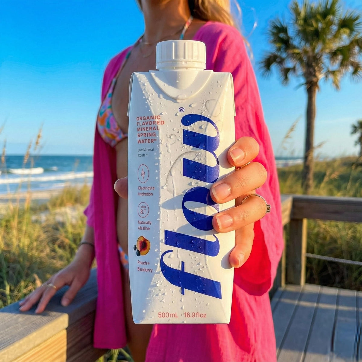 Flow bottle displays crisp hydration ideal for everyday use.
