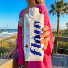 Flow bottle displays crisp hydration ideal for everyday use.