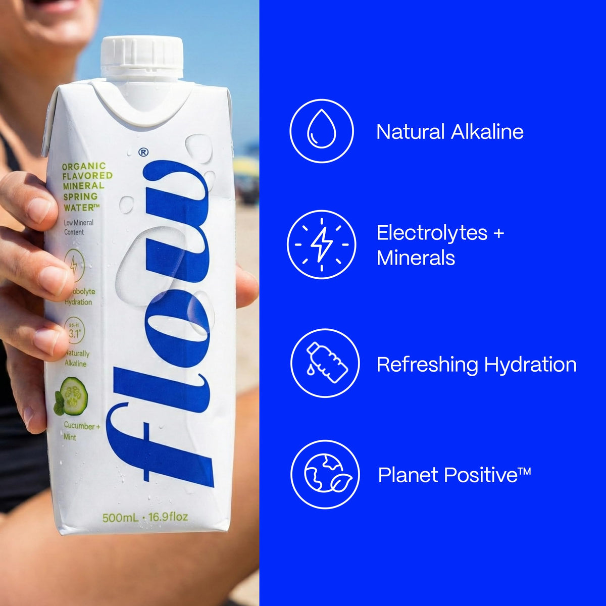 Flow chilled bottle ready for outdoor workout or commute.