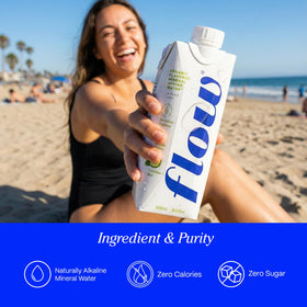 Flow eco-pack 12-pack bottles ready for on-the-go hydration.