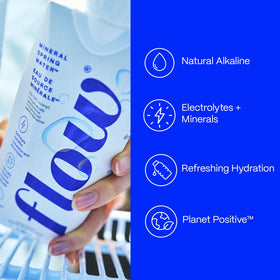 Flow 12-pack on a counter ready for everyday hydration needs.