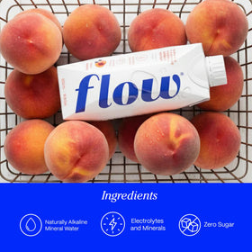 Flow Mineral Water pour close-up highlights clean hydration with mineral notes