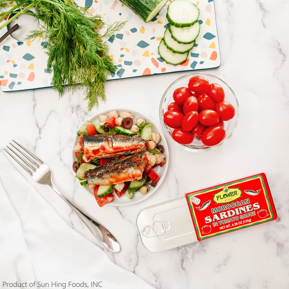 Flower Morocco sardines, gluten-free and BPA-free cans, convenient pantry staple