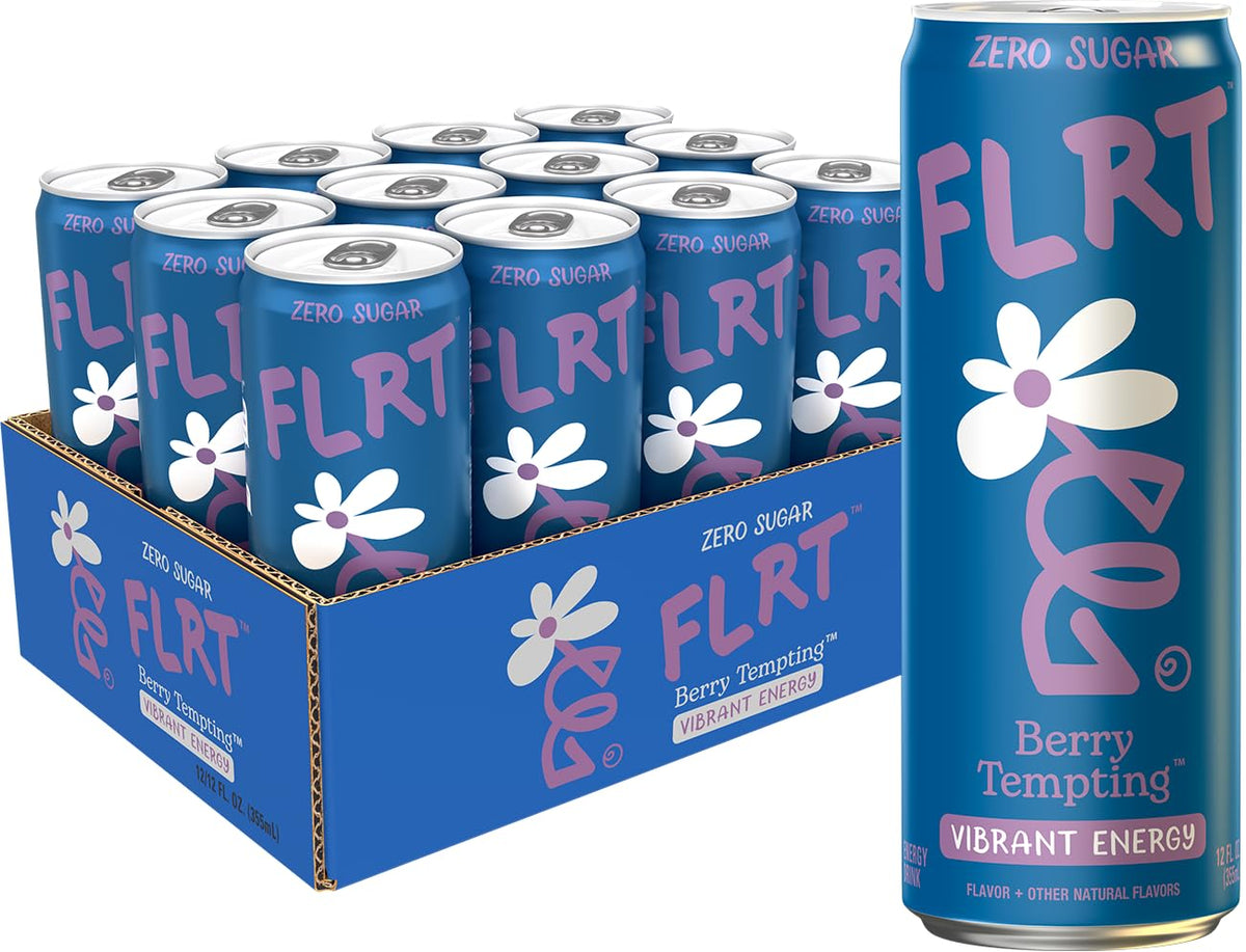 FLRT Energy Berry Tempting can for quick focus and daytime energy.