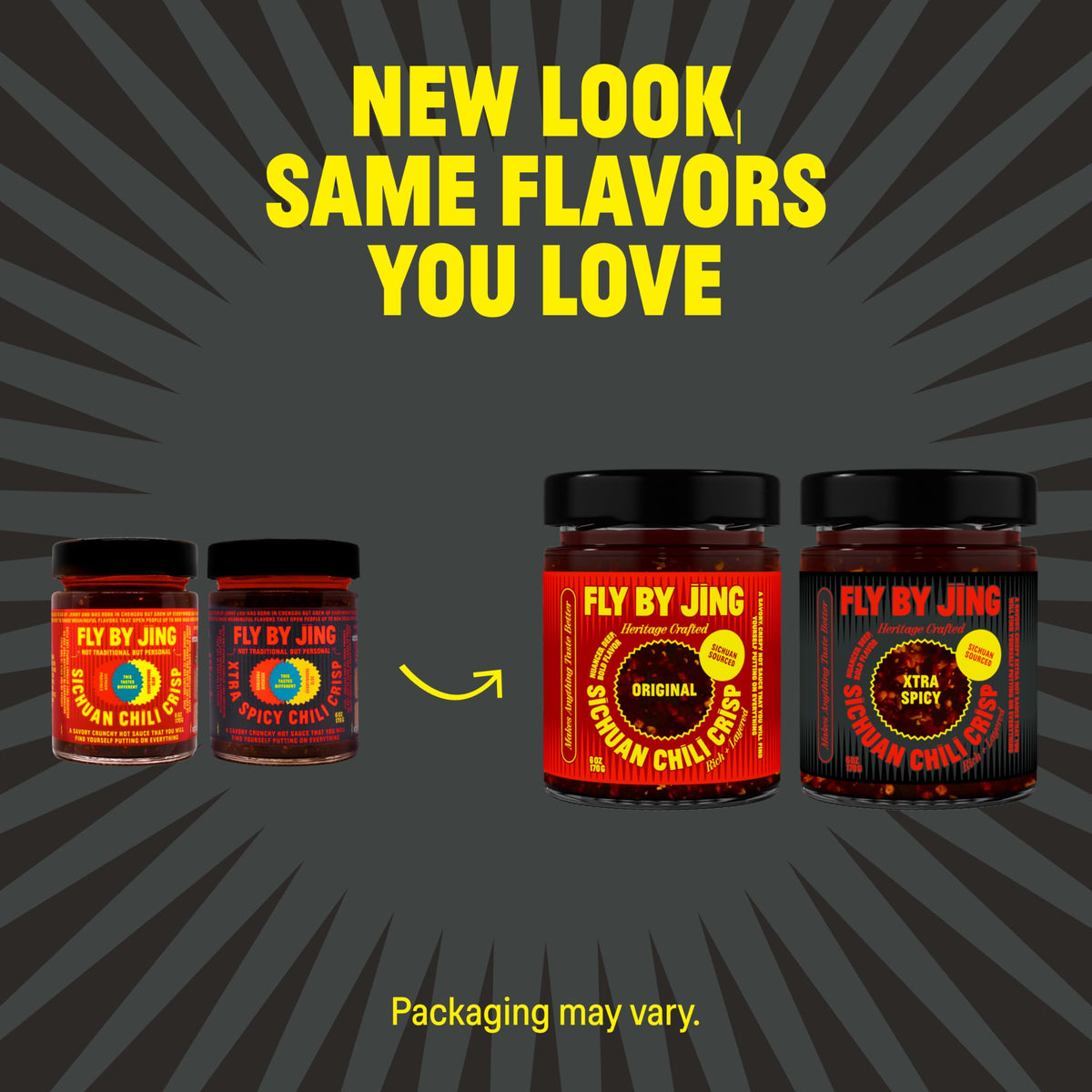 FlyByJing Xtra Spicy over eggs adds vibrant heat.